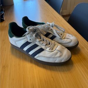 Adidas Samba White and Blue Green Sneakers